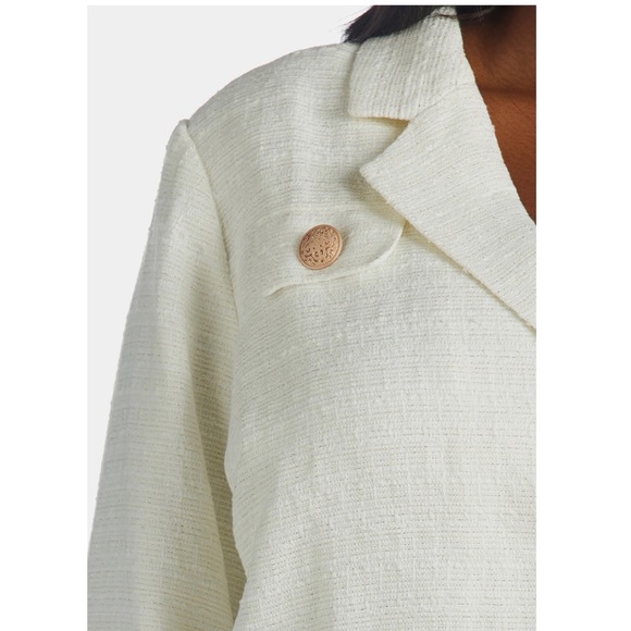 Marée Pour Toi Chic Tweed Jacket in Ivory/Off White, Plus Size 22 New w/Tag - Picture 8 of 12